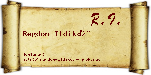 Regdon Ildikó névjegykártya