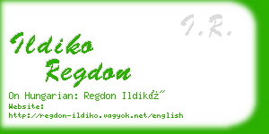 ildiko regdon business card